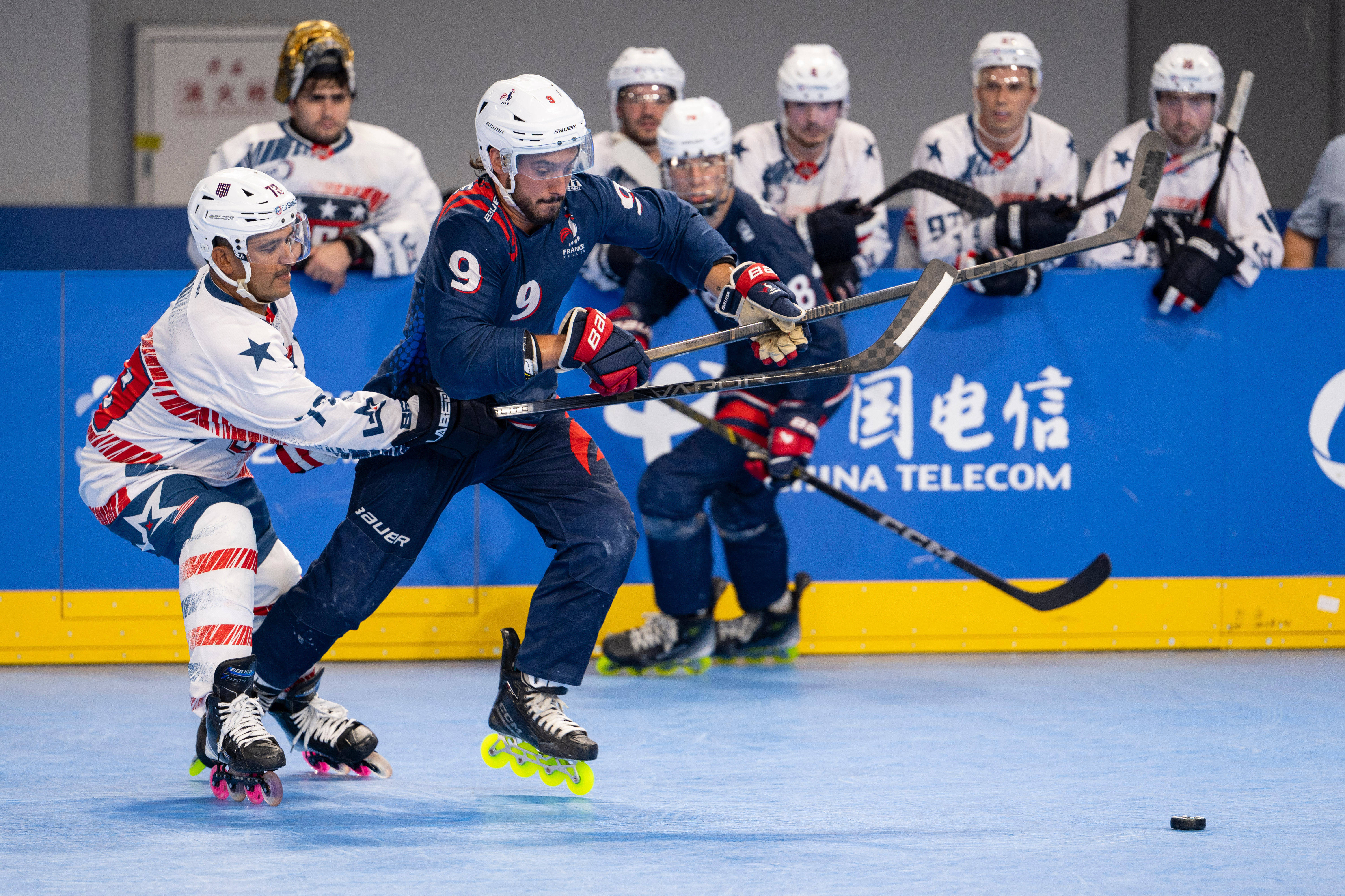 成都世运会丨单排轮滑球——男子半决赛：美国队胜法国队