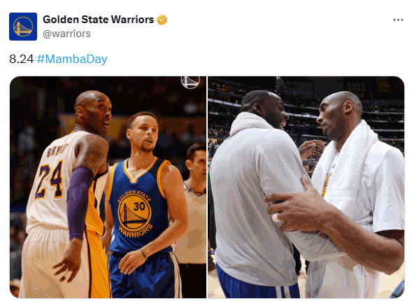 湖人官方紀(jì)念科比日!東(dōng)契奇晒合影懷(huái)念科比 勇士(shì)雄鹿等(děng)队缅懷(huái)科比